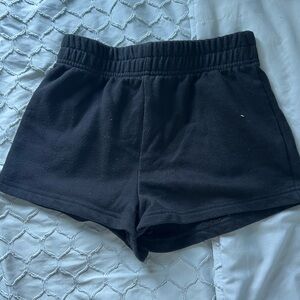 black sweatshorts